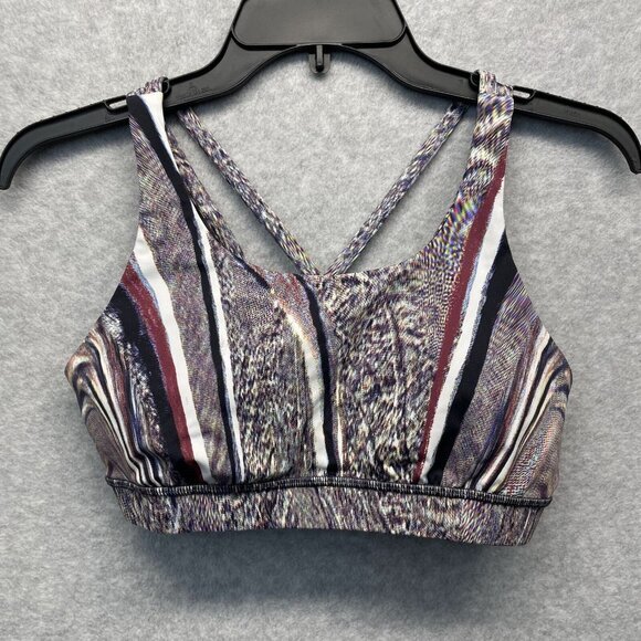 Lululemon Energy Bra (Nulux) Womens 8 Polychromatic Energy Bra 50g Multi Black - Picture 1 of 7